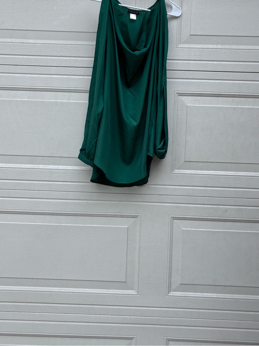 VENUS Emerald Green Draped Cowl Tank
